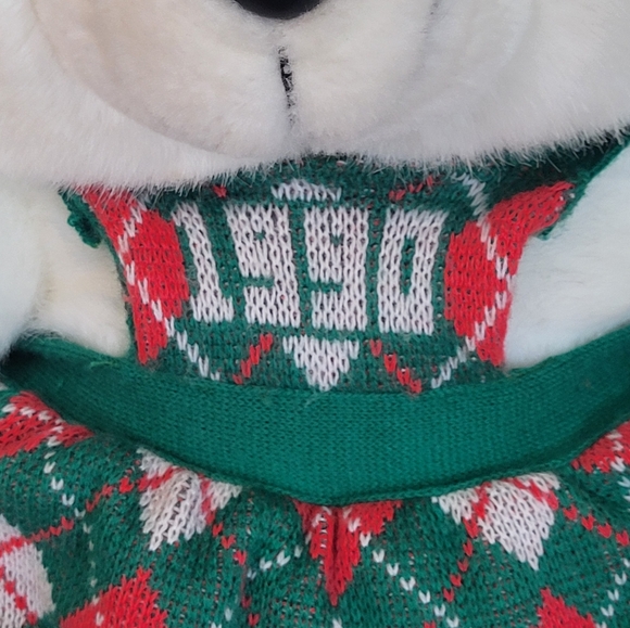 VINTAGE 1990 KMART OUR CHRISTMAS TEDDY BEAR STUFFED ANIMAL PLUSH TOY 1986 - Picture 3 of 11